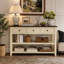 Console de style rétro avec 2 étagères ouvertes, structure en pin massif pour salon-1324601289-1324601287-1324601284