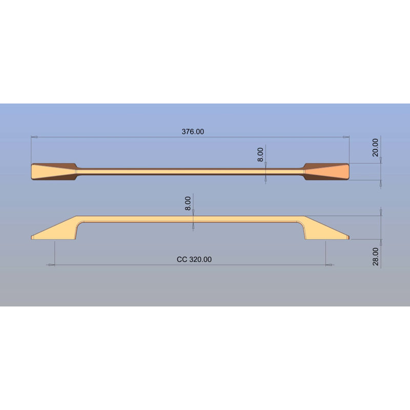 Poignée barre 12 5/8 po en métal, Laiton satiné