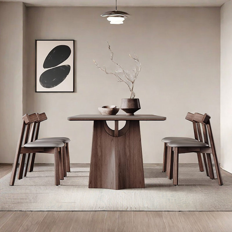 Taore Solid Wood Base Dining Table, 29.52"H x 55.11"L x 31.49"W