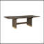 Table de salle à manger moderne avec rallonge autoportante, finition brune, basculement doré, mobilier en bois pour une salle à manger élégante