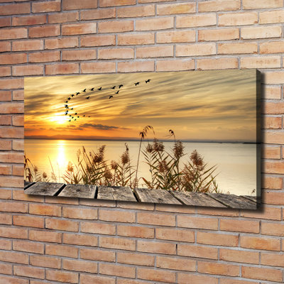 Pier At The Lake - Wrapped Canvas Print