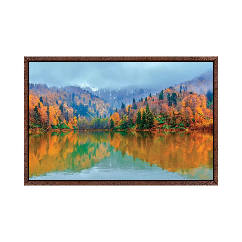 Beauty Of Autumn by Nejdet Duzen - Print on Canvas, Classic Brown Wood Framed, 45.72cm H x 66.04cm W x 3.81cm D