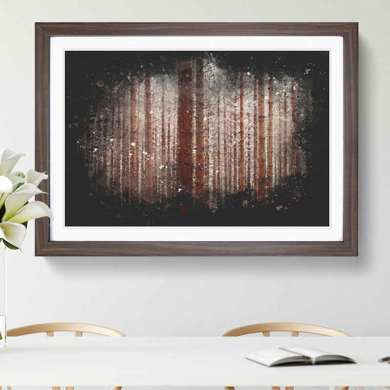 Autumn Forest Vol.7 Paint Splash - Picture Frame Graphic Art, 27cm H x 36cm W x 2cm D, Walnut