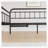 Twin Size Metal Daybed with Trundle, Heavy Duty Steel Slat Sofa Bed Frame with Headboard, No Box Spring, Black