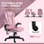 Massage Office Chair with 6-Point Vibration, Pink