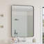 Miroir mural moderne, miroir rectangulaire, cadre en métal