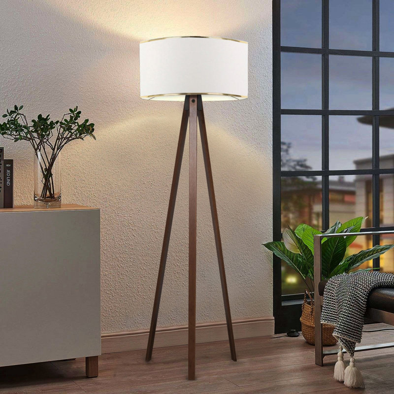 Garridan 140 H cm Tripod Floor Lamp, White