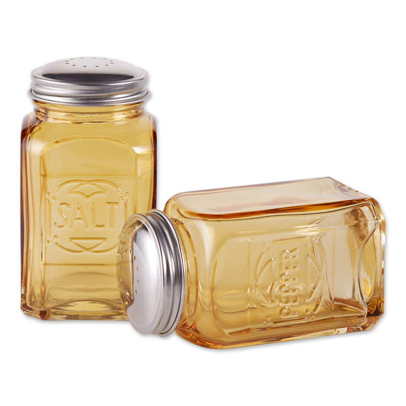 Ensemble salière et poivrière rétro RSVP International, Ambre