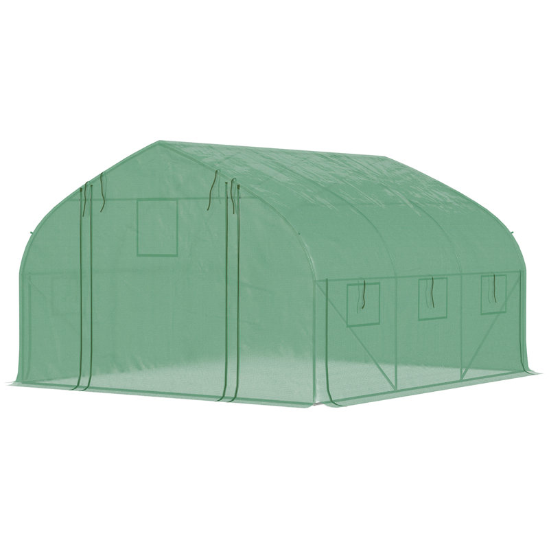 Serre de plain-pied sans cadre, H 78,75 po x l 118 po x P 136,5 po, Vert