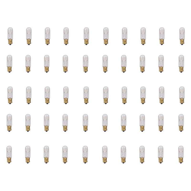 6 Watt T4 Incandescent, Dimmable Light Bulb, (2700K) E12/Candelabra Base