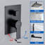 Le système de douche de pluie de plafond avec bec de baignoire 3 fonctions de robinet de douche contient une pomme de douche de 12 pouces et un ensemble de garniture de douche à main, cartouche de valve incluse-125491398