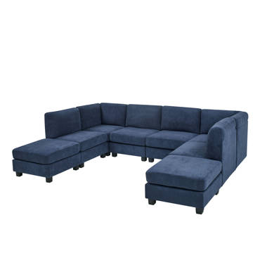 Ebern Designs McConnico Right Hand Facing Modular Corner Sectional with  Ottoman