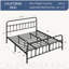 Lit plateforme classique en fer avec tête de lit et pied de lit-871769432-848028358