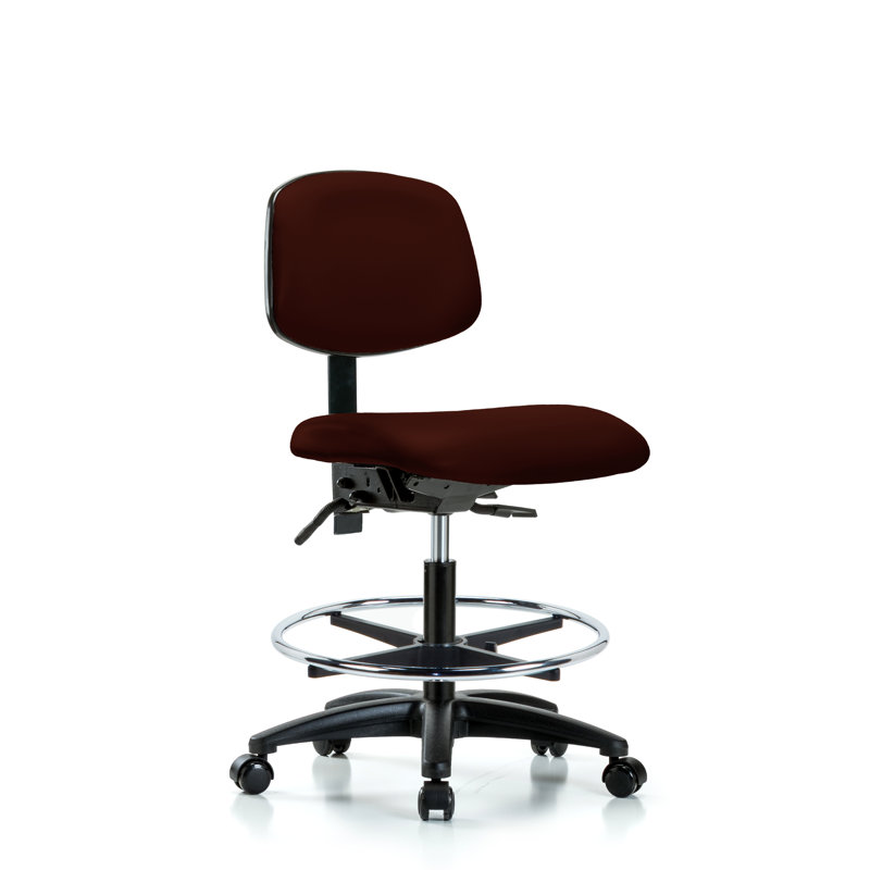 Chaise de dessinateur ergonomique Lucrezia, Bourgogne, Patins, Non inclus
