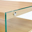 Ensemble de table de chevet et de table basse à trois niveaux, panneau de fibres à densité moyenne et verre trempé, conception simple avec rangement puissant