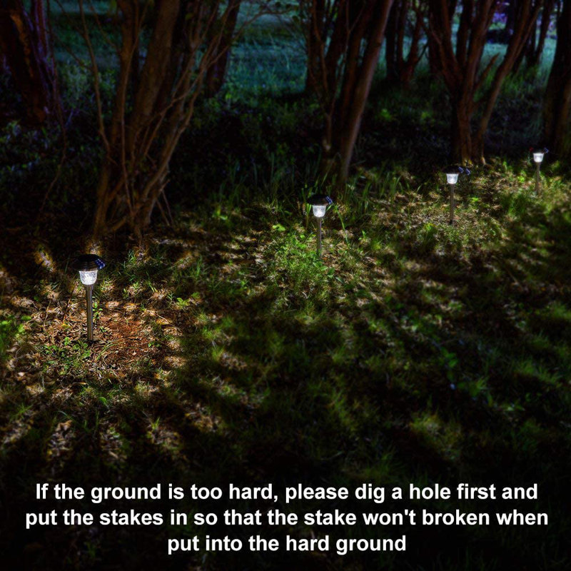 Solar Powered Integrated LED Metal Pathway Light Pack, Silver