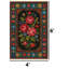 Tapis rustique rose et bordure géométrique