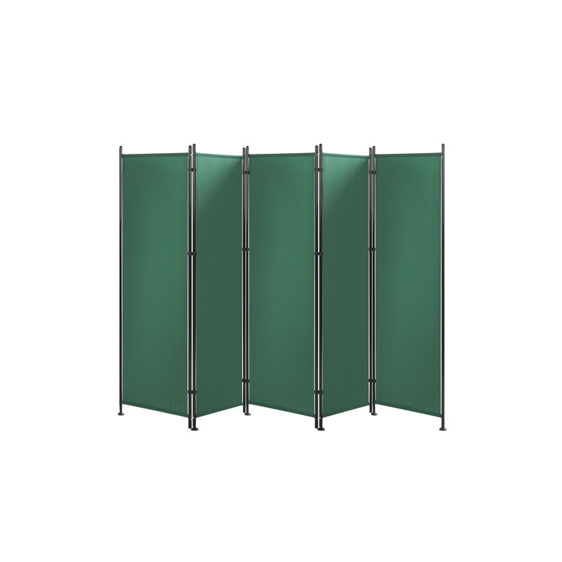 Cristoval 161cm W x 170cm H Folding Room Divider, 5, Green