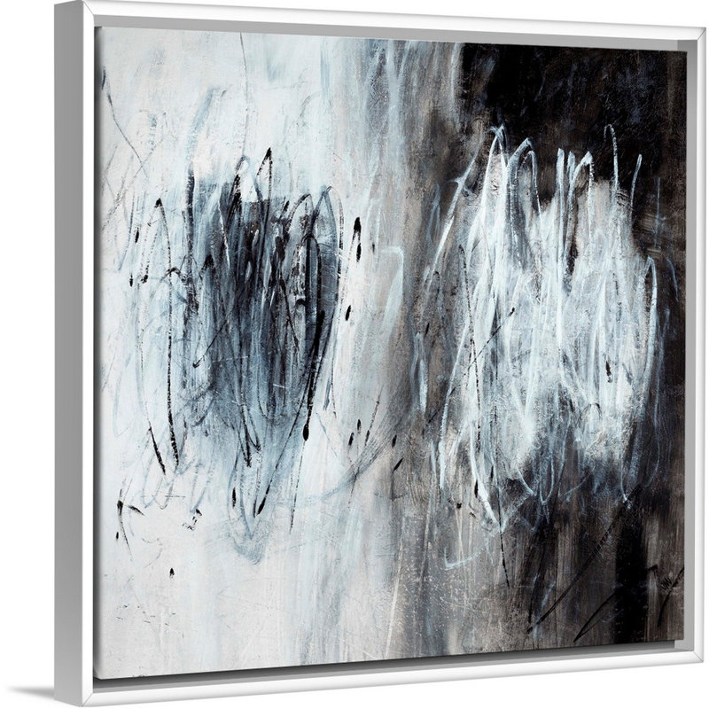 Reproduction d’art sur toile « Two sided Story » par Jodi Maas, H 26 po x l 26 po x 1,75 po, Cadre flottant blanc