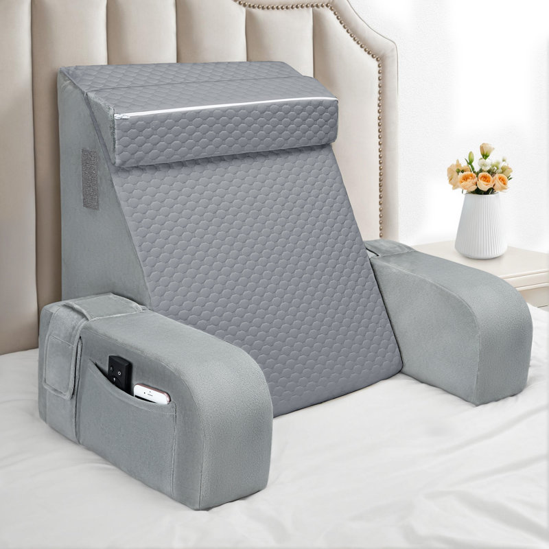 Reading Pillow For Sitting In Bed Adult, Back Pillow With Arms For Bed Sitting Up, Backrest Chair Pillow For Reading, Watching,resting/watching Tv On Couch Or Floor