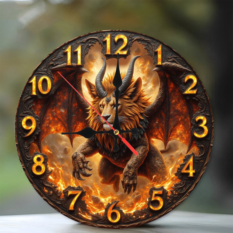 Horloge lion ardent