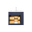 Ensemble de meuble-lavabo mural simple 24 po Aurilla avec comptoir en céramique blanc bleu marine et tablette latérale gauche Aurilla-1784932601