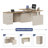 66.93'' L Shaped Executive Standing Desk With Pre-Assembled Frame & Lockable Cabinets, AC/USB