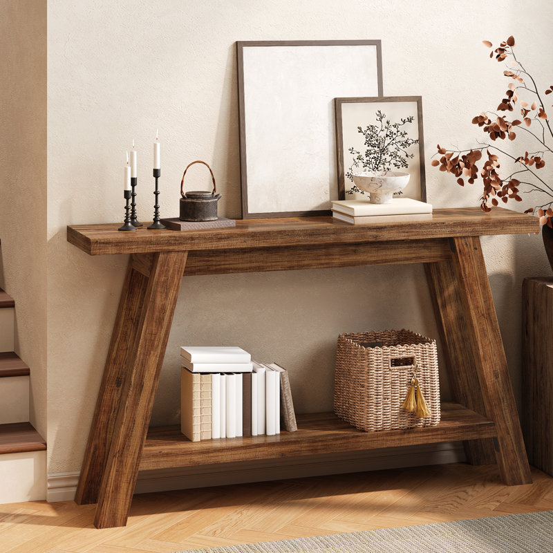 54" Farmhouse   Console Table  ,Narrow  Entryway Table  Sofa Table for living room, Brown