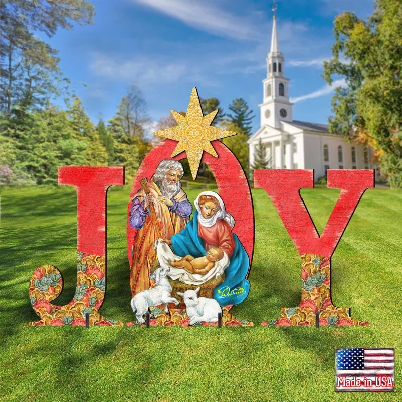 Joy Nativity Yard Lawn Art