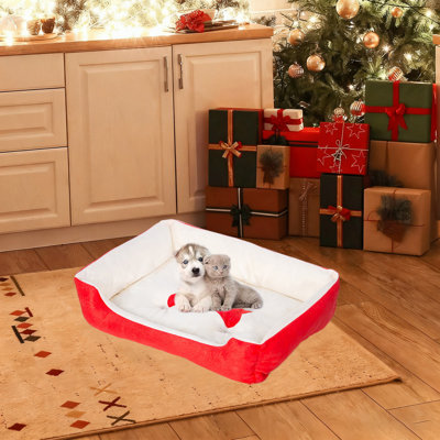Niche chauffant pour chien à deux usages 15,8 x 19,7 po Christmas