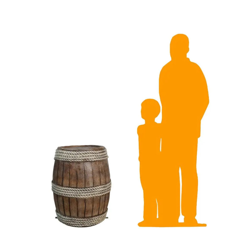 Barrel With Rope Life Size Statue