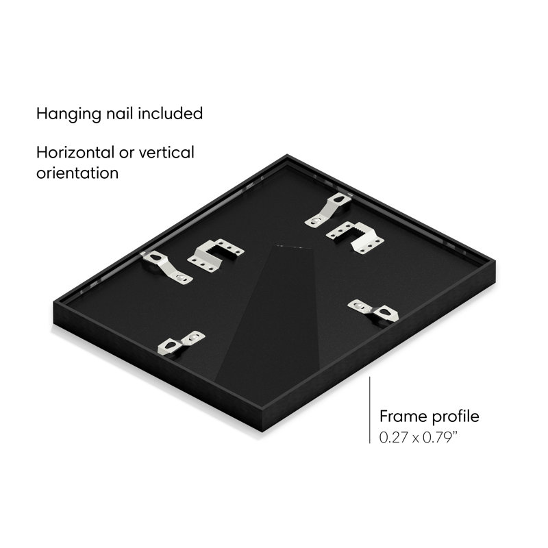 Black Aluminum 8x10 Picture Frame with Glass