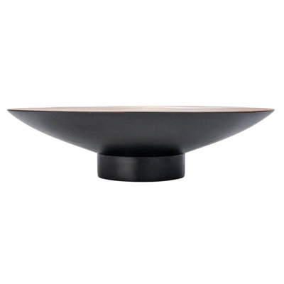 Piédestal rond en bois d'acacia avec base en métal