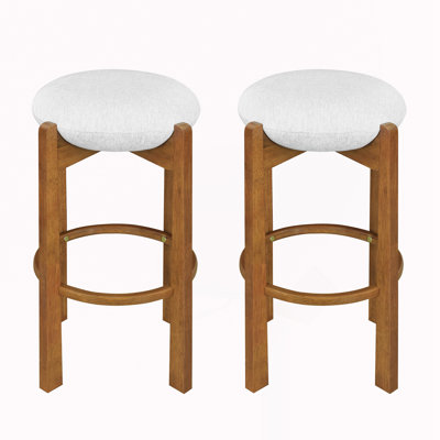 Wooden Upholstered Barstool,Set of 2