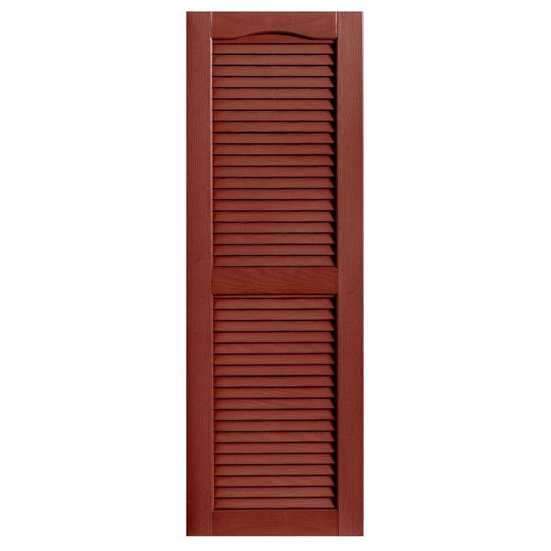 Paire de volets à persiennes cathédrale personnalisés ouverts, H 71 po x l 16 po x P 1 po, Rouge