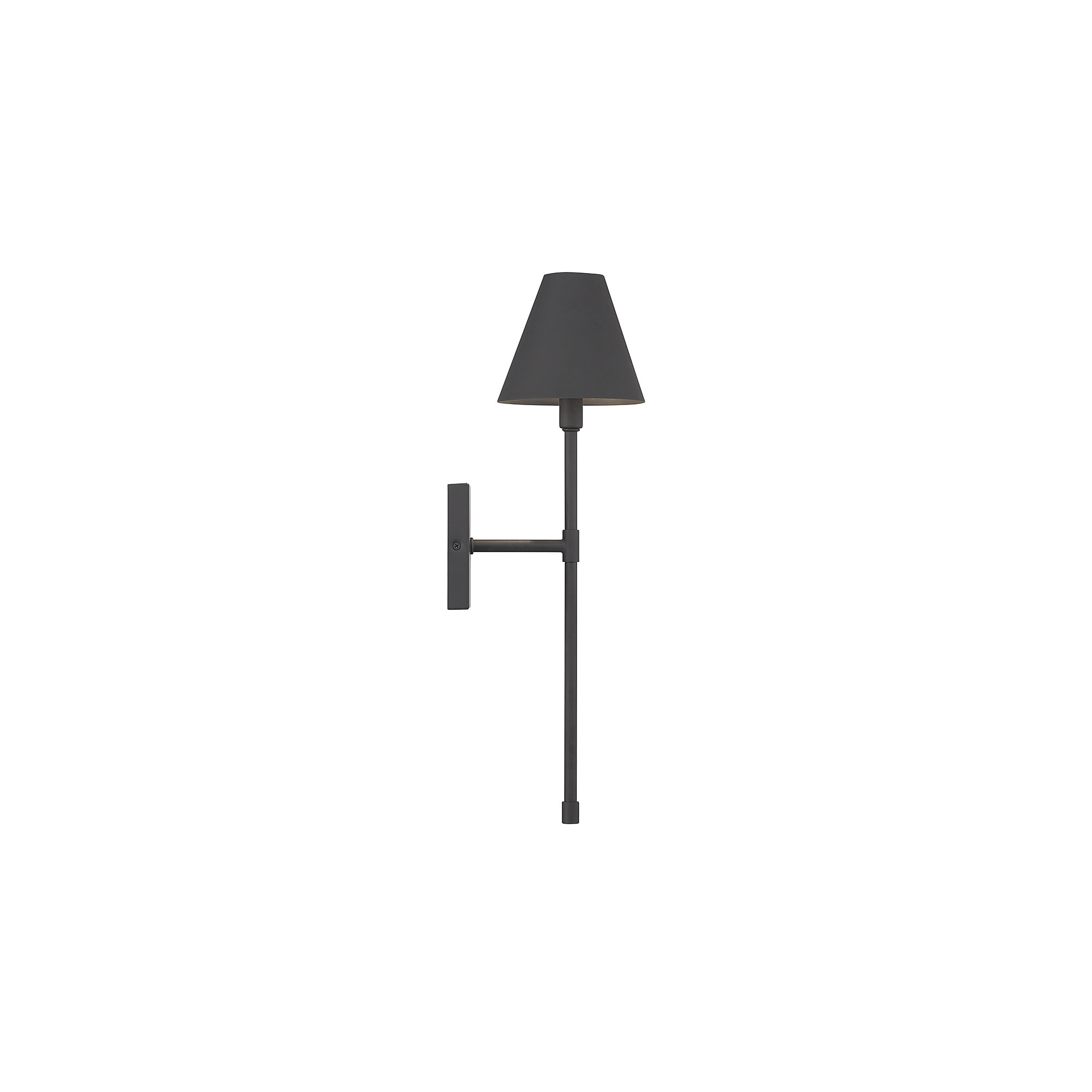 Avonia 1-Light Steel Hardwired Wall Sconce, Matte Black