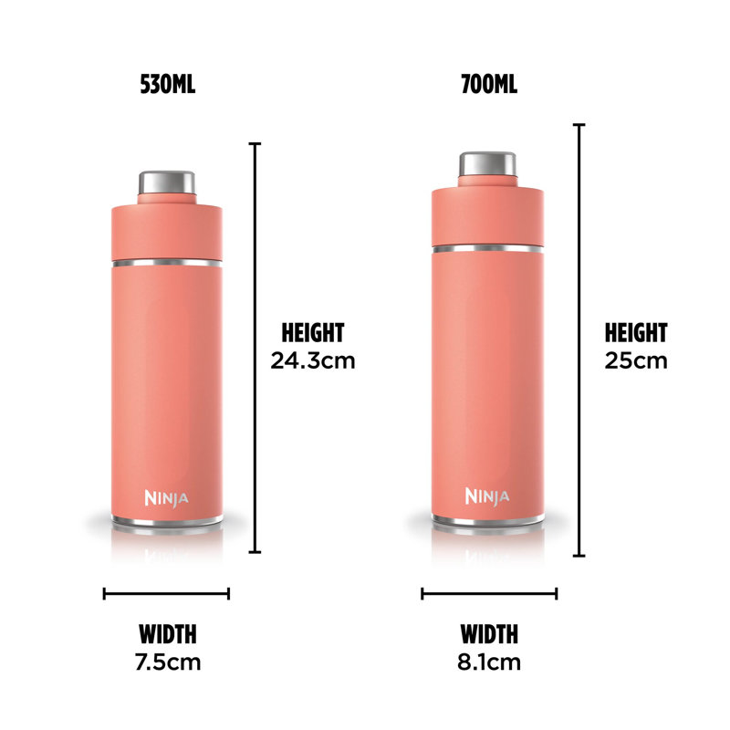 Ninja Thirsti 700 Ml Travel Bottle, Coral