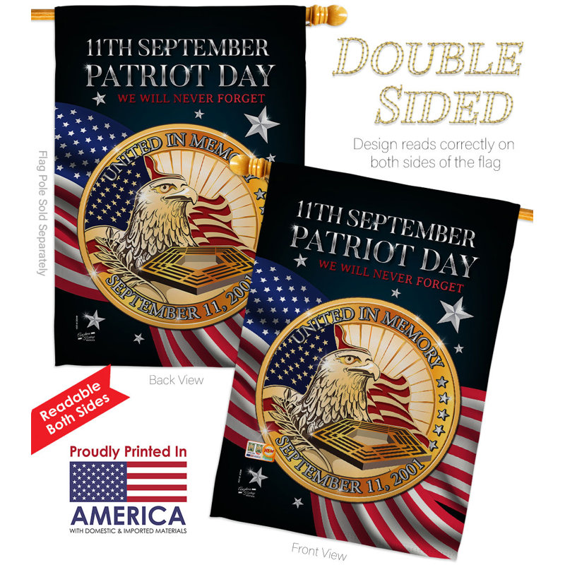 Double Sided 40'' H x 28'' W Polyester Flag Set