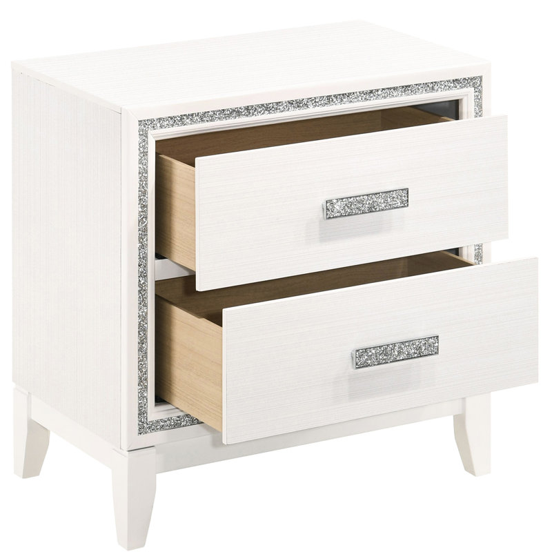 Table de chevet blanche moderne 2 - Design spacieux et sécuritaire avec rangement contemporain