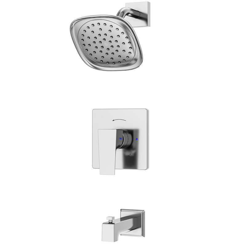 Verity Single Handle Wall Mounted Tub and Shower Trim Kit, Polished Chrome