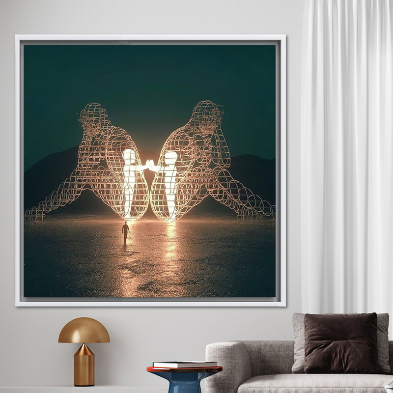 Print on Canvas, 80cm H x 80cm W, White Floater Frame