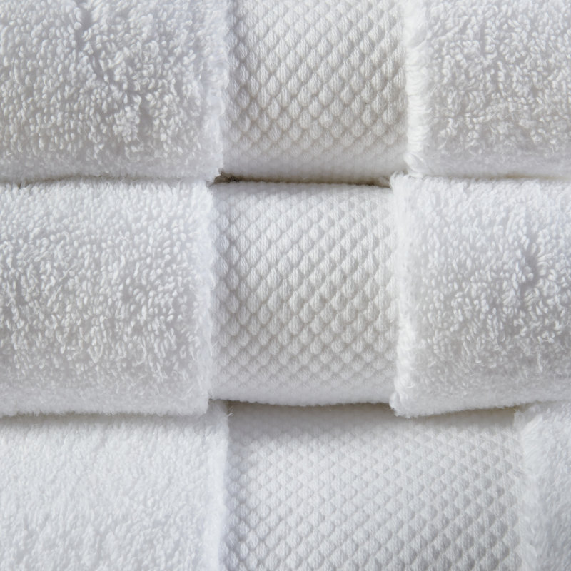 Oversized White Cotton Hand Washcloth Set of Six