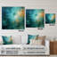 «Teal Oasis III», art mural moderne abstrait en acrylique-769829264