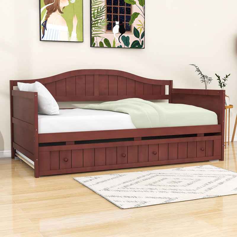 Dzya Daybed with Trundle Bed, Espresso