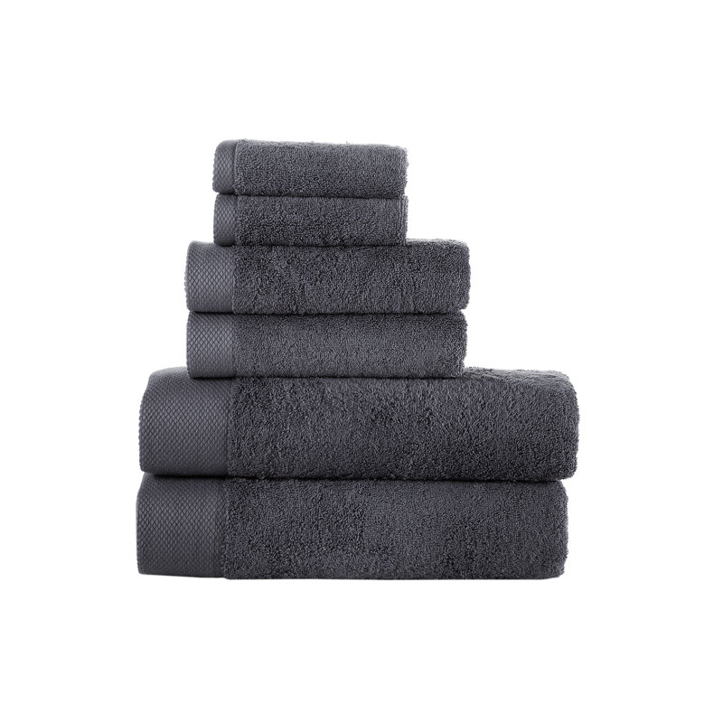 Signature Brooks Brothers, Gris anthracite, 6 Piece Towel Set