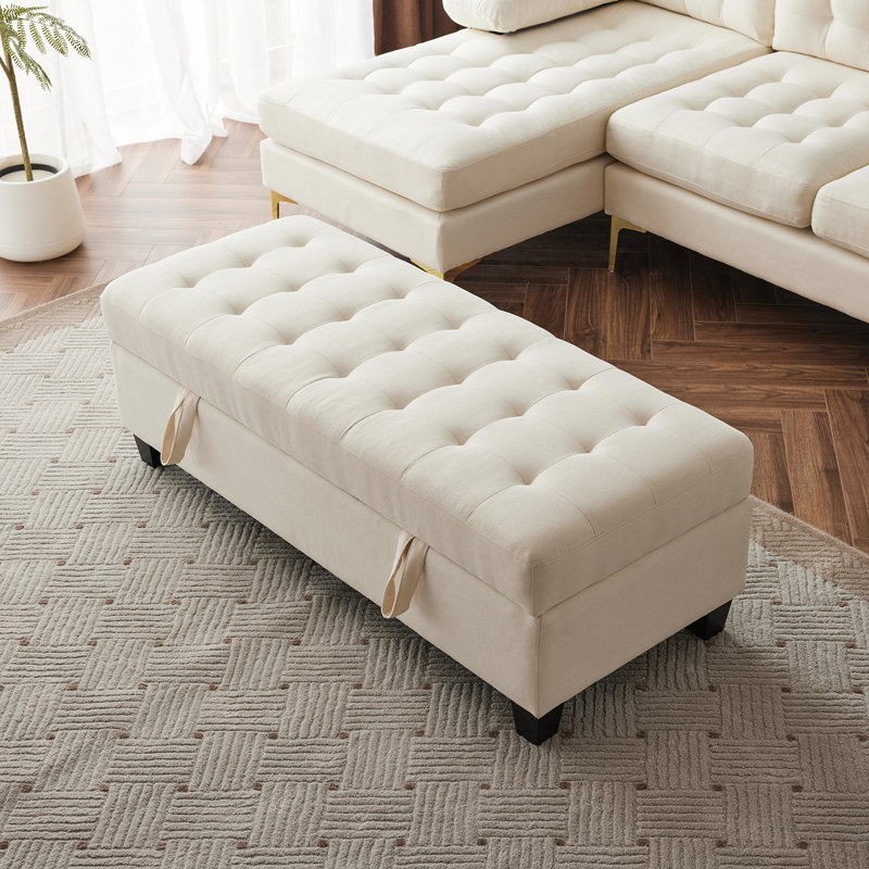 Banc de rangement Brierre, Crème