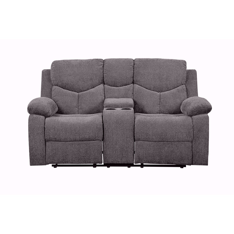 Kalen Gray Chenille Loveseat W/Console