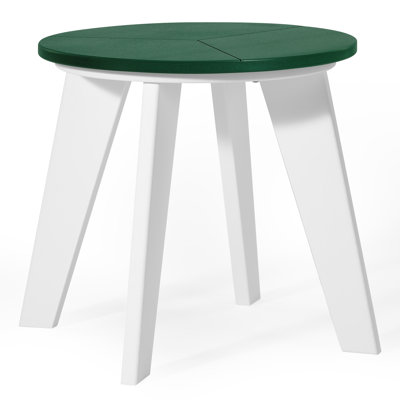 Outdoor Round 18" End Table, White