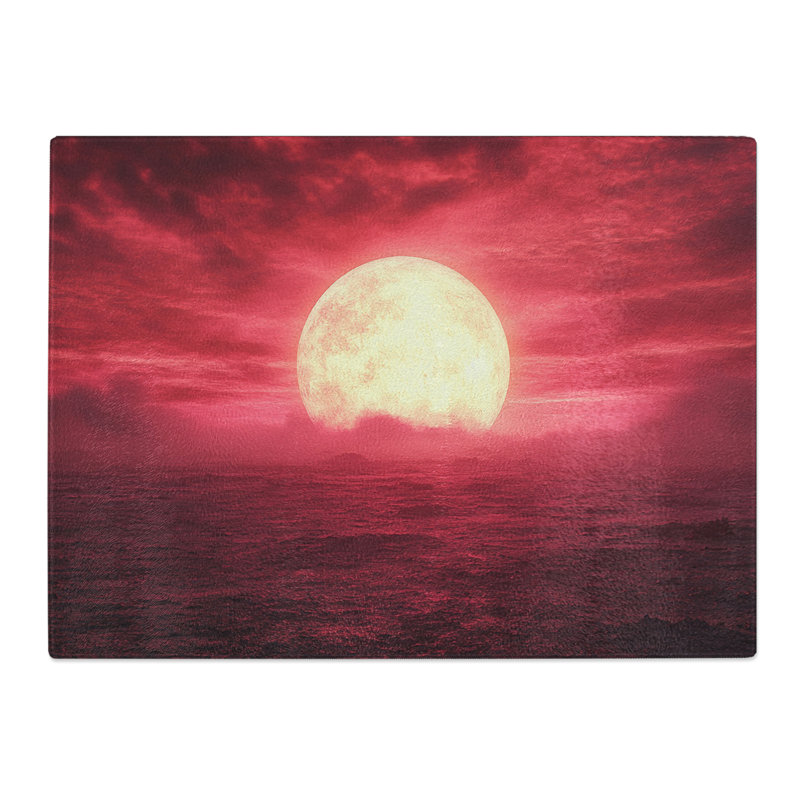 Sunset Artwork  Glass Chopping Board