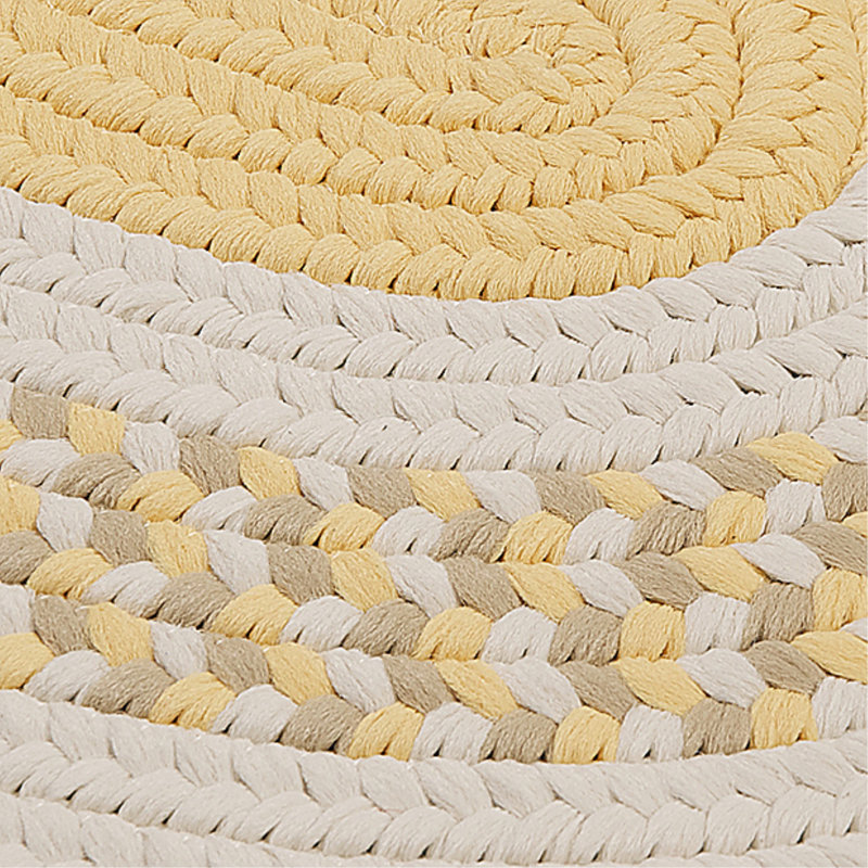 Tapis jaune tressé à motif géométrique Bloxom, Ovale 2 pi x 4 pi